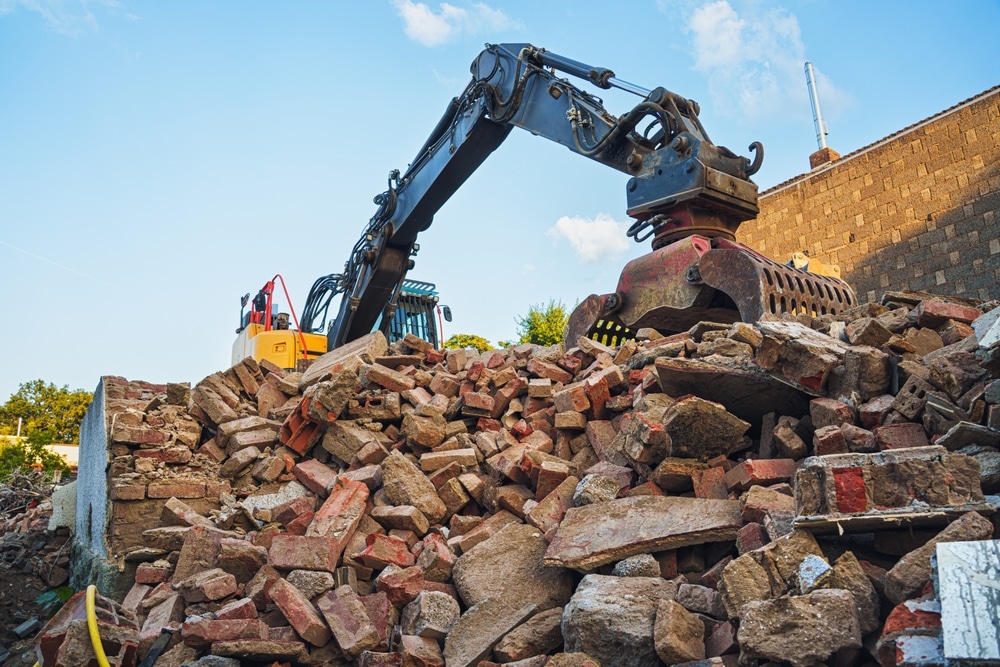 Excavator Stands On Construction Site